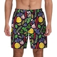 thumbnail image 2 of Picia Herbs And Spices pattern Mens Swim Trunks with Compression Liner Stretch Beach Shorts Quick Dry with Zipper Pockets No-Chafing Board Shorts-3X-Large, 2 of 9