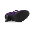 thumbnail image 5 of BLISSFUL STEP Women's Pump Plaid Platform Stiletto Heels Pumps Purple 7, 5 of 7