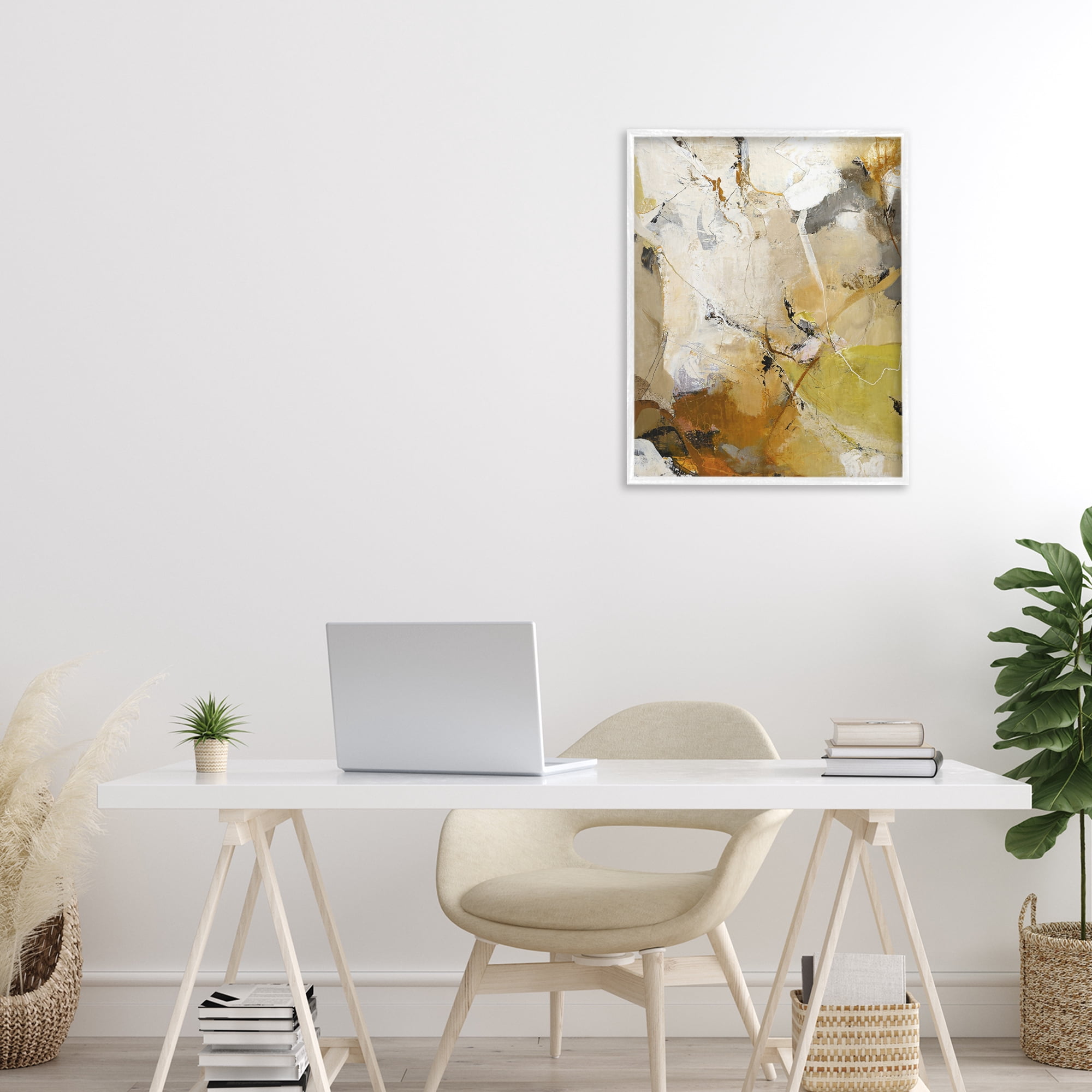 Stupell Industries Warm Earth Tones In Motion White Framed Giclee Art, design by Design Fabrikken