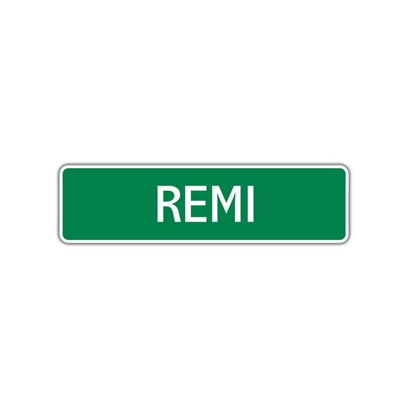 Remi Girls Children Name Letter Printed Label Indoor Outdoor Wall Plaque Decoration Aluminum Metal Sign 4"x13.5"