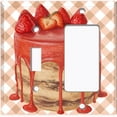 thumbnail image 2 of Metal Light Switch Wall Plate Outlet Cover (Layered Chocolate Strawberry Custard Cake - Single Toggle Single Rocker), 2 of 2