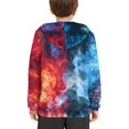 thumbnail image 4 of Xoenoiee Pull-Over Kids Hooded Sweatshirt with Front Kangaroo Pocket Long Sleeve Hoodies Hooded Sportwear Fall Winter Athleticwear for Workout, Water Flame Print, M, 4 of 7