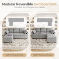 thumbnail image 4 of AECOJOY Canapé-Lit avec Rangement, Sectionnels avec Ports de Recharge USB et Porte-Gobelet, Lin Gris, 4 of 9