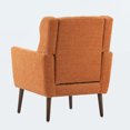thumbnail image 2 of Modern Oversized Accent Chair, Chenille Fabric Leisure Armchair with Wooden Legs, Upholstered Reading Chair, Lounge Single Sofa Chair for Bedroom, Living Room, Office, Orange, 2 of 9