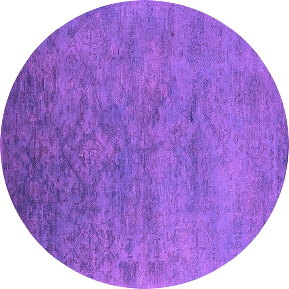 Ahgly Company Indoor Round Persian Purple Bohemian Area Rugs, 3' Round