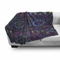 thumbnail image 3 of Psychedelic Soft Flannel Fleece Blanket, Traditional Colorful and Hippie Themed Baby Animals Artwork Floral Motifs Print, Cozy Plush for Indoor and Outdoor Use, 50" x 70", Multicolor, by Ambesonne, 3 of 6