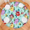 thumbnail image 2 of Pioneer Flower Floral Print Pattern Round Fitted Tablecloth with Elastic Edge,Dining Table Cover Waterproof,Outdoor Round Tablecloth for Camping,Dining,Indoor and Outdoor, 2 of 7