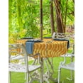 thumbnail image 3 of Fsddascl Orange Geometric Outdoor Tablecloth - 54 Inch Round Dining Table Cover, Modern Moire Abstract Art Aesthetics Waterproof Outdoor Table Cloth with Umbrella Hole & Zipper for Picnic/Patio, 3 of 7