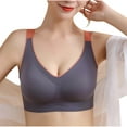 thumbnail image 3 of Swuxness Womens Comfortable Wireless Bra, Women's Push Up Bras, Women's Plus Size Color Block Removable Cups Soft Support Lightweight Everyday Bra Gray, XXL, 3 of 5