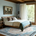 thumbnail image 4 of Toyoso 9x12 Area Rug Living Room Rugs - Vintage boho Decor Floral Area Rugs for Bedroom Dining Room Machine Washable Farmhouse Floral Carpet- Blue, 4 of 9