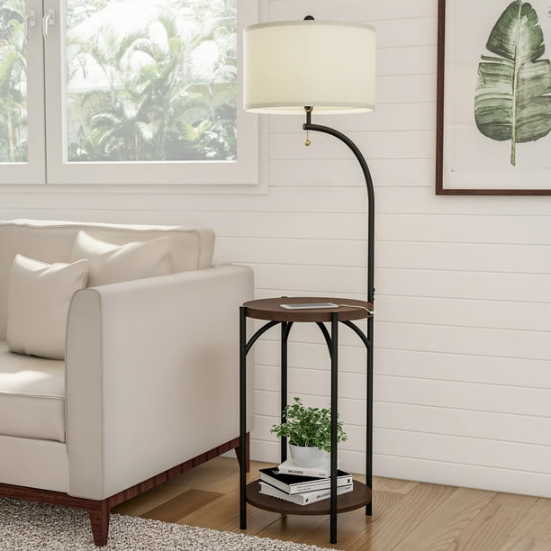 Floor Lamp End Table Modern Rustic, End Table Lamps For Family Room