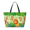 thumbnail image 2 of Xecao African Animals in the Jungle for versatile beach bag for women includes zipper pockets and waterproof material, ideal for vacations and adventures., 2 of 7