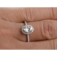 thumbnail image 4 of Oval Cut 1.25 ct Halo Moissanite and Diamond Engagement Ring in White Gold, 4 of 5
