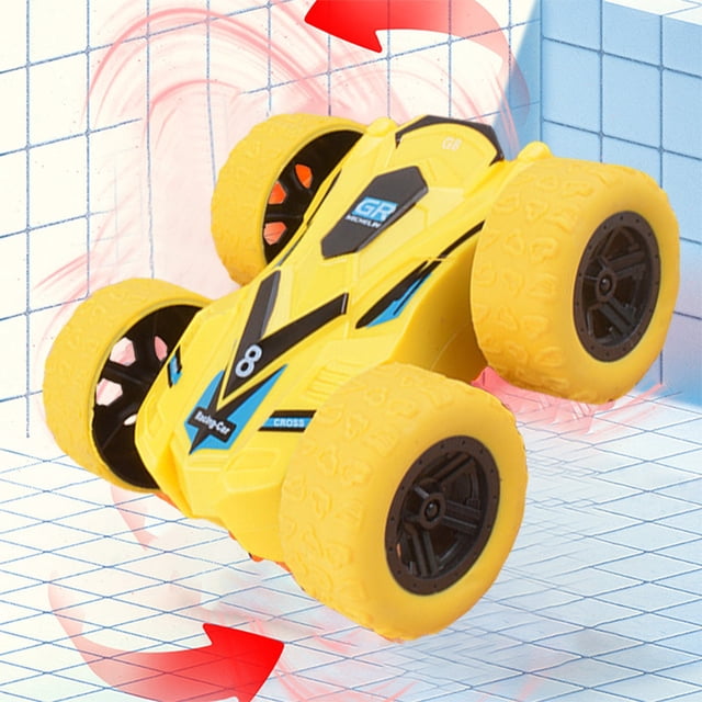 Eky Pull Back Cars - Double-Sided Friction Powered Vehicles Flips Shockproof Inertia Cars,Hand Coordination and Imagination Development,Rubber Tires Pull Cars for Kids Holiday Birthday Gift