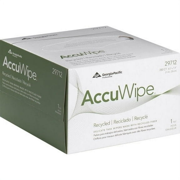 AccuWipe Delicate Task Wipers For Precision Part, Instrument, Lens - Absorbent, Soft, Non-abrasive, Disposable, Streak-free - Fiber - 280 / Box - White