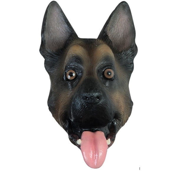 German Shepherd K9 Dog Head Adult Latex Mask Animal Halloween Costume Accessory