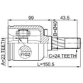 thumbnail image 2 of Febest INNER CV JOINT 23X40X24 # 0211-P12QG16 OEM 39204-AU025, 2 of 2