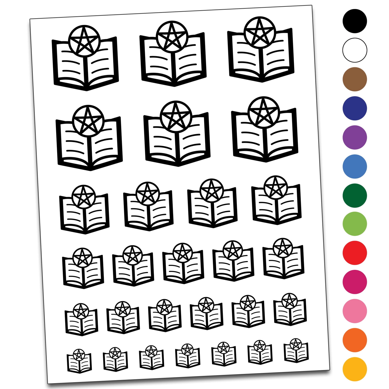 Book of Sorcery Witchcraft Magic Water Resistant Temporary Tattoo Set