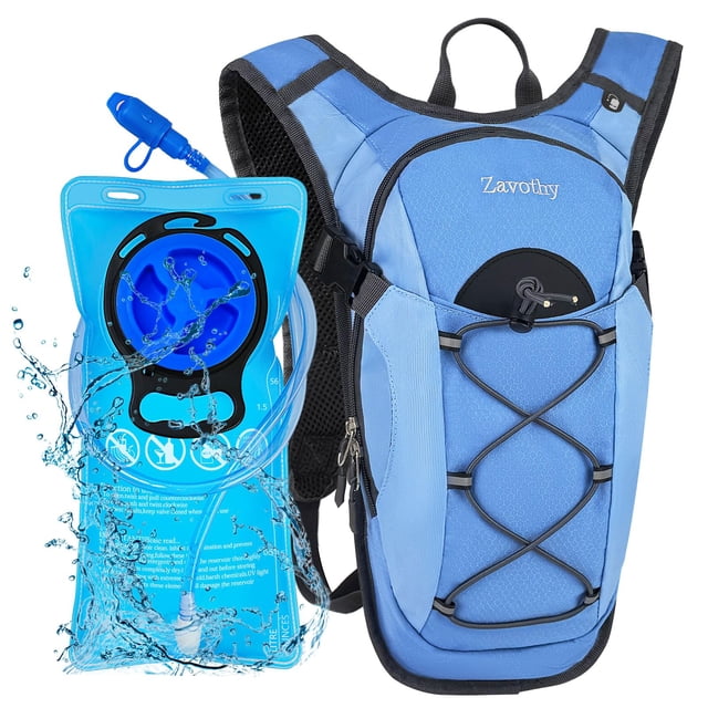 Mochila de Hidratación Zavothy Ligera con Depósito de Agua de 2L Azul