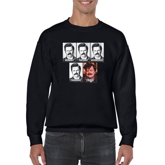 Ron Swanson Expressions Sweatshirt Men Parks And Recreation, Male 5X-Large