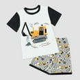 thumbnail image 2 of Toddler Boys Summer Outfit Sets Casual Soft Short Sleeve Kids Summer Clothes T Shirts and Shorts Gibobby(9-10 Years,Black), 2 of 4