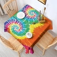 thumbnail image 2 of Colorful Tie Dye Pattern Square Tablecloth,Waterproof Square Table Cover,Wipeable Spillproof Washable Table Cover for Home Kitchen Party Decor 52"x52"(132x132cm), 2 of 6