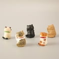 thumbnail image 3 of UDIYO 5Pcs Miniature Lucky Cat Beckoning Shape Decoration PVC Fengshui Cat Figurine Model for Garden Decor, 3 of 7