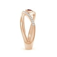 thumbnail image 3 of ANGARA Natural Criss Cross Pear Shaped Ruby Ring with Diamond Accents in 14K Rose Gold for Women (Size-5x3mm) | July Birthstone, Birthday, Anniversary, Jewelry Gift for Women | Natural Ruby Ring, 3 of 9