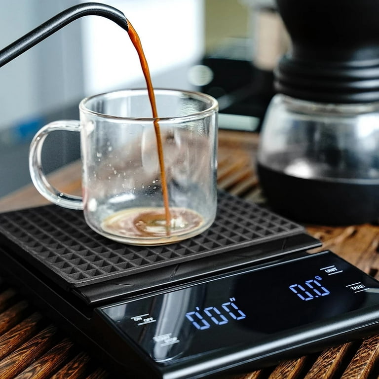 Coffee Scale, Espresso Scale,Weigh Digital Coffee Scale with Timer,0.1g  High Precision Pour Over Hand Drip Scale Weighing - Black