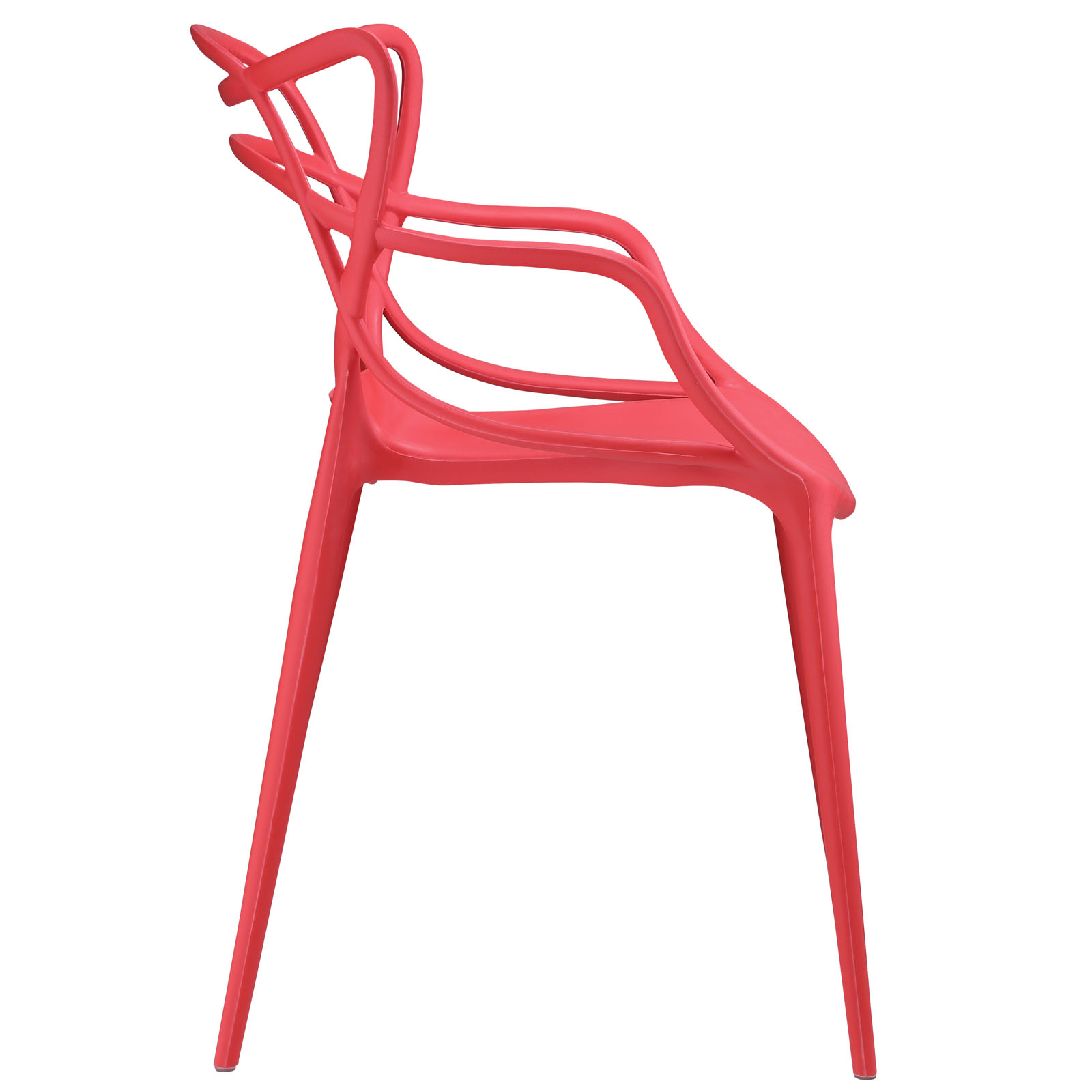 Modern Contemporary Urban Design Outdoor Kitchen Room Dining Chair Set ( Set of Two), Red, Plastic - image 3 of 4