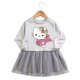 thumbnail image 3 of Hello Kitty nuevo vestido de moda de algodón con estampado de dibujos animados para niñas, falda de malla de manga larga bonita para bebé, vestido pequeño de princesa dulce con cuello redondo, 3 of 5