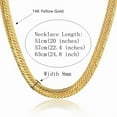 thumbnail image 3 of Men's Bracelets 8MM Curb Flat Snake Link Chain 14K Yellow Gold Necklaces For Women Vintage Jewelry Sets D409, 3 of 6