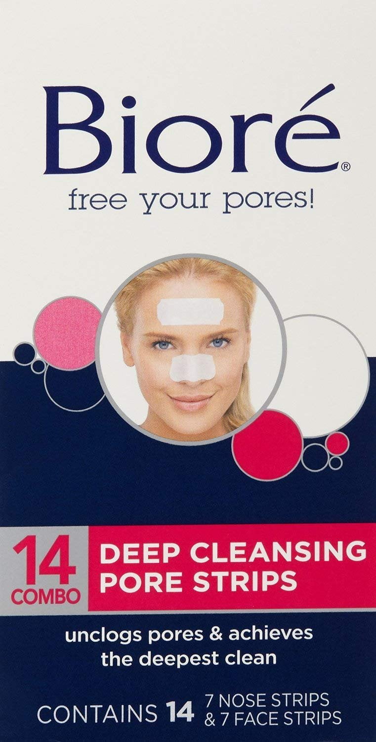 Biore Deep Cleansing Pore Strips Combo Pack, 14 strips (Pack of 2