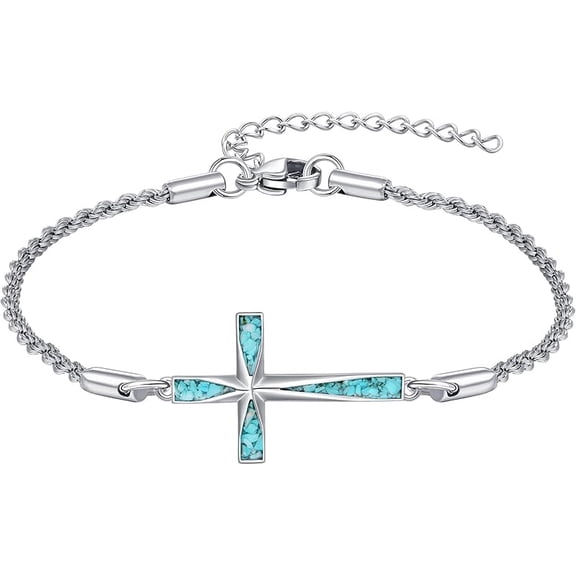 JUSORA Cross Bracelet 925 Sterling Silver Origami Cross Bracelet Jewelry Gifts for Women