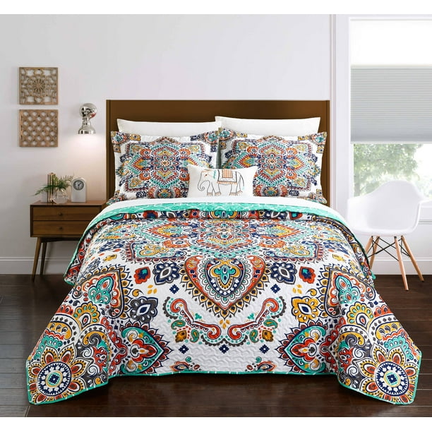 Chic Home Maha 4 Piece Reversible Quilt Set, Bedding Cover