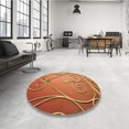 thumbnail image 4 of Ahgly Company Machine Washable Indoor Square Transitional Orange Area Rugs, 5' Square, 4 of 7
