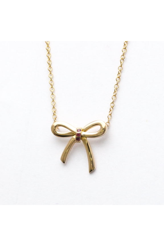 Pre-Owned Tiffany Bow Pink Sapphire Necklace Pink Gold (18K) Sapphire Men,Women... (Good)