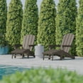 thumbnail image 6 of BizChair HDPE Adirondack Chair with Cup Holder and Pull Out Ottoman, All-Weather HDPE Indoor/Outdoor Lounge Chair in Brown, Set of 2, 6 of 12