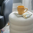 thumbnail image 3 of Linon Jacoby Round Ottoman, White Sherpa, 3 of 6
