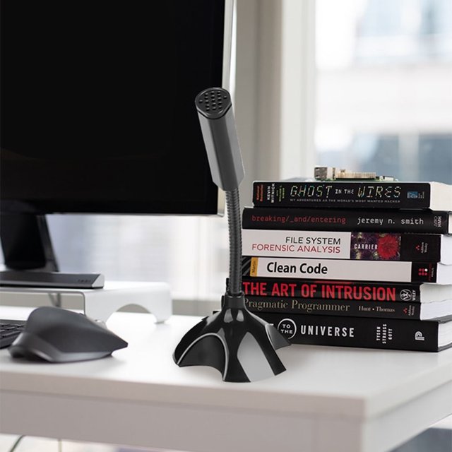 Microphone USB de Bureau pour Ordinateur Portable Mini Microphone Flexible Mini Microphone ;USB Mini Tube Col Réglable Micro PC, Blanc