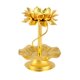 thumbnail image 1 of Portavelas de loto creativo candeliere decorativo dorado de 4 pulgadas Portavelas con forma de Lámpara de para sala de Jardín, 1 of 4