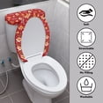 thumbnail image 3 of HELLHERO 2 Pcs Set Toilet Lid Seat Cover Set Universal Polyester Fabric, Soft, Modern Bathrooms, 3 of 8