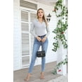 thumbnail image 3 of Vafful Womens Long Sleeve Shirts Polo Tops V Neck Slim Fitted Ribbed S-XL, 3 of 6