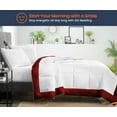 thumbnail image 2 of Queen Comforter Dual Tone Burgundy 300 GSM Plush Siliconized Microfiber Fill Duvet Insert With 1000 Thread Count Egyptian Cotton Shell Fluffy with Piping & Matching Pillowcases, 2 of 8