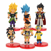 Set de 6 Figuras Mini Dragon Ball Z Broly Goku Rey Vegeta Bulma Muñecos coleccionables MR. GADGETS
