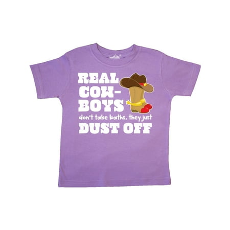

Inktastic Boys Real Cowboys Don t Take Baths They Dust Off Gift Toddler Boy Girl T-Shirt