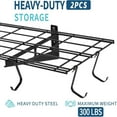 thumbnail image 6 of Ataucjin 2-Pack Garage Shelves,Heavy Duty Wall Mounted Storage Rack, Industrial Strength Storage Capacity Metal Shelving Unit with Hooks, Floating Shelves for Garage/Utility Room, 6 of 8