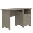 thumbnail image 5 of Modern Grey Computer Desk With Shelf And Drawer Organization Three Drawers Shelf, Color, 47.2 Inches Wide, Engineered Wood, 5 of 6