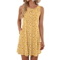 thumbnail image 3 of OutfitShow Summer Dresses for Women Casual Sleeveless Sundresses Floral Beach Short Dress with Pockets, 3 of 8