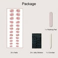 thumbnail image 5 of 48 Pcs NEW French-Style Short Pink Art Press on Nails with Different Sizes, Jelly Glue Stickers ,Perfect for Daily or Party Press on Finger Manicure, 5 of 7